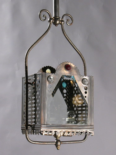 Aesthetic Gas Harp with Colored Jewels and Beveled Glass